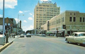 Amarillo TX Polk Street Levine's Store Sante Fe Building Old Cars, Postcard 