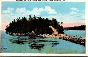Maine Portland End Of Orr's Island From Great Island 1930