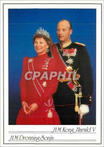 Modern Postcard Norge Kong Harald V H M M M Dronning Sonja