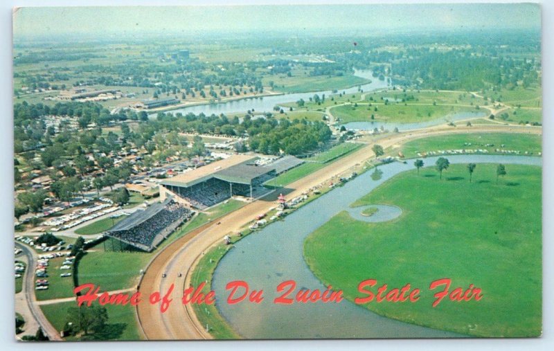 DU QUOIN, IL Illinois ~ RACE TRACK at STATE FAIR c1950s Perry County  Postcard