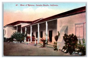 Home Of Ramona Camulos Rancho California CA UNP DB Postcard  U17