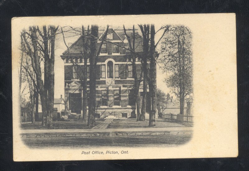 PICTON ONTARIO CANADA POST OFFICE VINTAGE POSTCARD 1908 SEDALIA MISSOURI