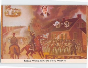 Postcard Barbara Fritchie Home & Grave Frederick Maryland USA