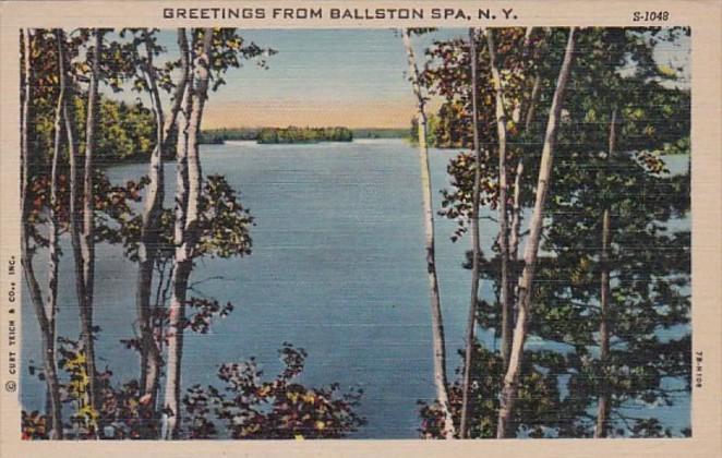 New York Greetings From Ballston Spa 1952 Curteich