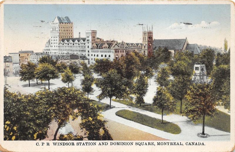 Montreal Quebec~Canadian Pacific Railroad Windsor Station~Dominion Square~1937