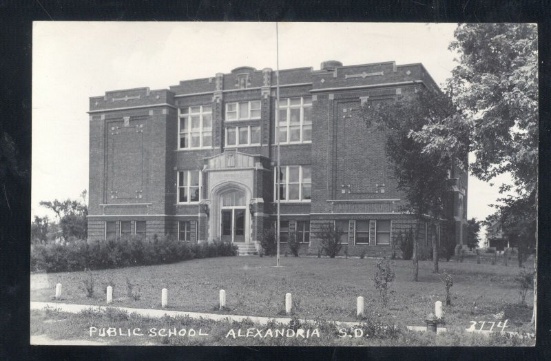 RPPC ALEXANDRIA SOUTH DAKOTA SD PUBLIC SCHOOL VINTAGE REAL PHOTO POSTCARD