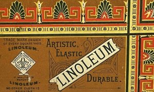 1870'S-80'S Victorian Linoleum Trade Card Advertisement Albany NY Gaasbeek Co