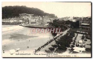 Postcard Old San Sebastian Plaza de Cervantes Y el Casino