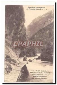 Vallee de la Loue Old Postcard Mouthier-Haute-Pierre Rapid Loue and suspended...