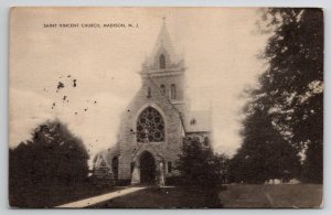 Madison NJ Saint Vincent Church New Jersey Postcard A36