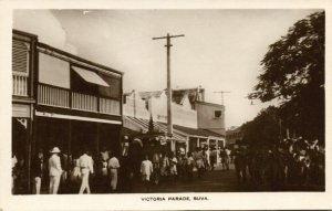 fiji islands, SUVA, Victoria Parade (1930s) RPPC