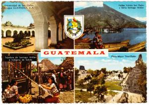 Guatemala Coat of Arms and Scenes 1960s-1970s Multiview Postcard #2