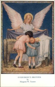 Margaret Tarrant Medici Pk 36 Angel and Children Baby Jesus Vintage Postcard