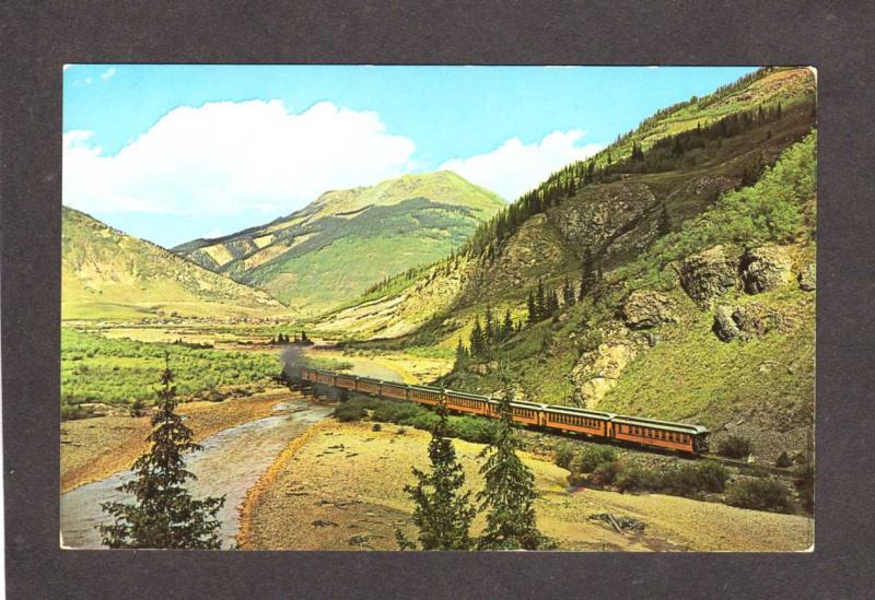 CO Narrow Gauge Railroad Train nr Silverton San Juan Mtns Colorado Postcard