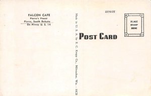 FALCON CAFE Pierre, South Dakota Roadside Diner c1940s Rare Vintage Postcard