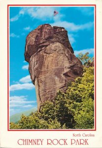 Flag on Chimney Rock NC, North Carolina overlooking Hickory Nut Gorge - pm 1993