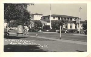 RPPC Post Office SANTA BARBARA, CA 76 Gas Street Scene ca 1940s Vintage Postcard