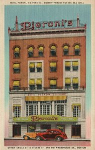 Vintage Postcard 1930's Hotel Pieroni's Boston MA Famous for its Sea Grill
