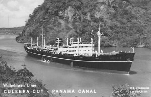 MS Tamesis Wilhelmsen Line Culebra Cut, Panama Canal, Real Photo Unused 