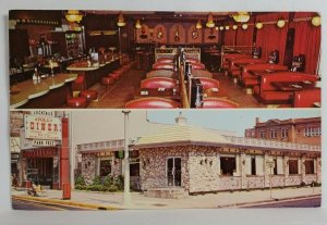 Atlantic City New Jersey Apollo Diner and Restaurant Split View Postcard S19