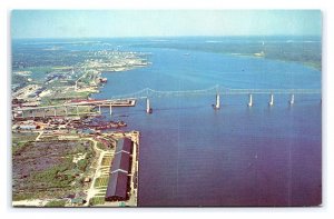 Matthews Bridge Over St. Johns River Jacksonville Florida Aerial View Postcard