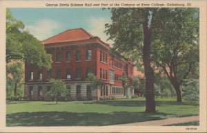 Postcard George Davis Science Hal Campus Knox College Galesburg IL