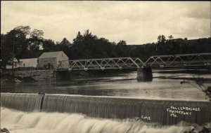 Frankfort Maine Falls & Bridge c1910 Real Photo Postcard