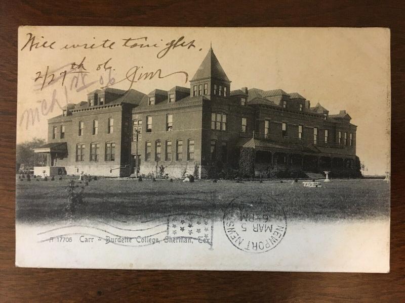 1906 Carr-Burdette College, Sherman, Texas TX d19