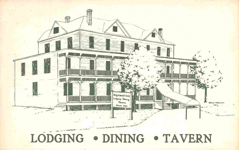 Highland Inn Hotel Monterey Virginia postcard