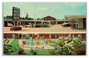 Moss Motor Hotel Motel Poolside Monroe Louisiana LA UNP Chrome Postcard Y8