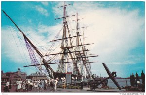 Sightseers boarding the historic Constitution, Old Ironsides at Charlestown...