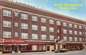 HOTEL YELLOWSTONE Pocatello, Idaho Bannock Co. Pharmacy c1950s Vintage Postcard