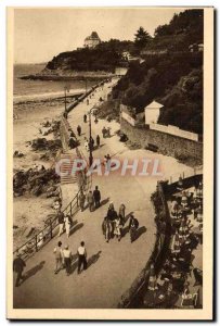 Old Postcard Dinard Promenade de la Digue Towards Pointe du Reel