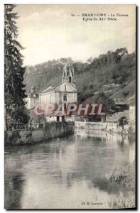 Old Postcard Brantome Dronne Church 12th