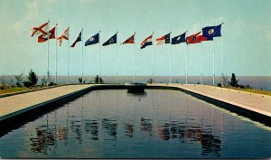 Georgia Stone Mountain Memorial Park Reflecting Pool With Confederate Flags