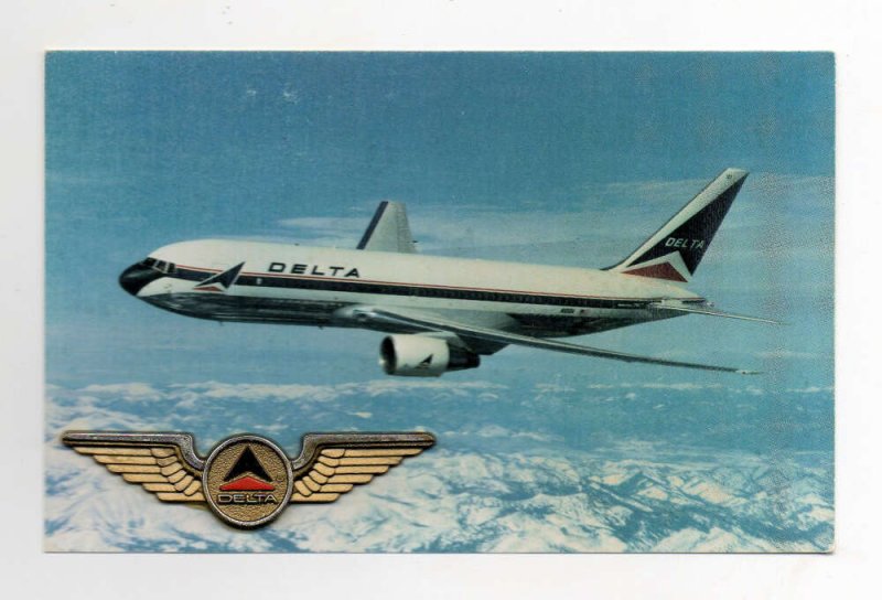 Delta Air Lines Boeing 767 Airplane Logo Add On Novelty Vintage Postcard AA74607