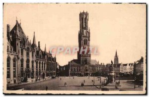 Old Postcard Belgium Bruges Grand Place