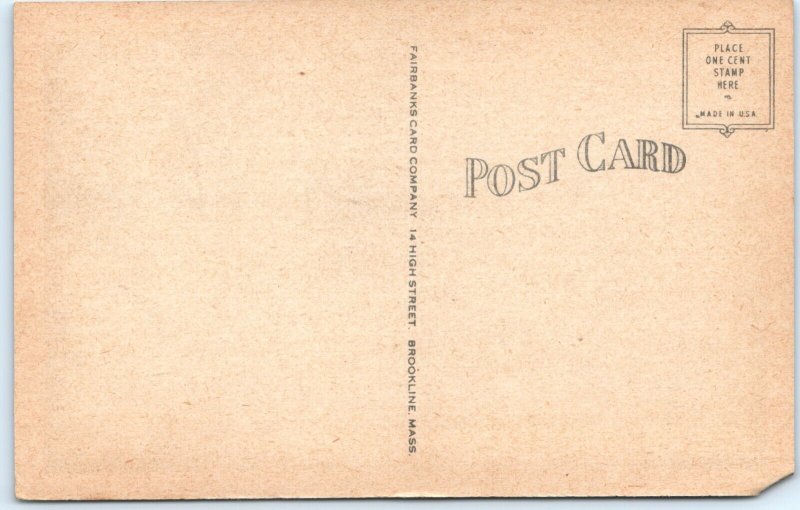 c1910s Newfields, NH Elementary Grade School Litho Photo Postcard Fairbanks A115