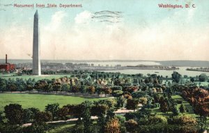 Vintage Postcard 1909 Monument From State Department Washington D.C.