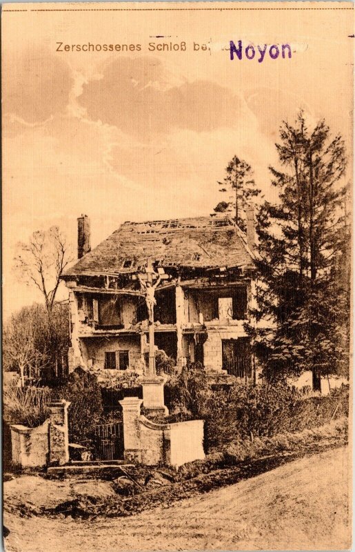 Zerschossenes Schlob Nyon Old House Black White Postcard Unposted Vintage DB 