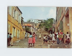 Postcard Stairway Street, Charlotte Amalie, Virgin Islands