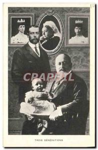 Old Postcard Three generations