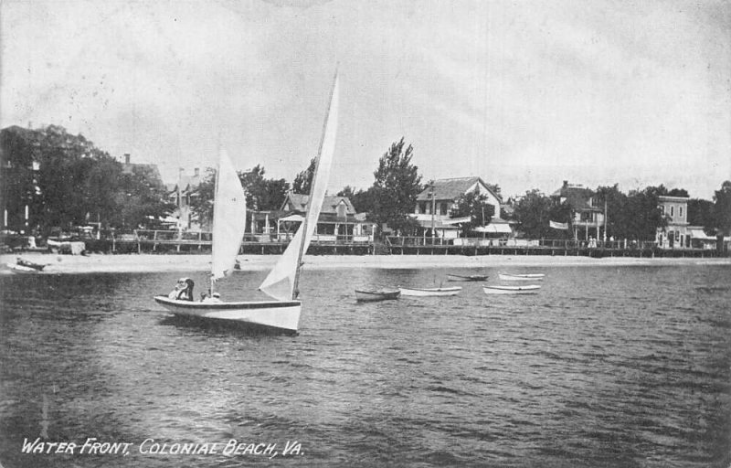 Colonial Beach Virginia Water Front Sailing Scene Real Photo Postcard AA106232