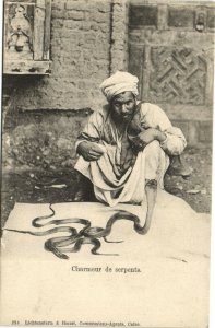 PC EGYPT, CAIRO, CHARMEUR DE SERPENTS, Vintage Postcard (b36038)