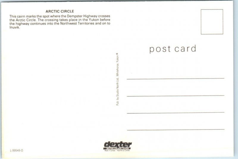 Postcard - Cairn at Arctic Circle - Canada 
