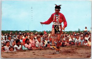 VINTAGE POSTCARD SHINNECOCK INDIANS AT HISTORIC LONG ISLAND HOOP DANCE 1955