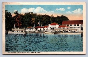 J97/ Akron Ohio Postcard c1910 Boat House Summit Beach Park 231