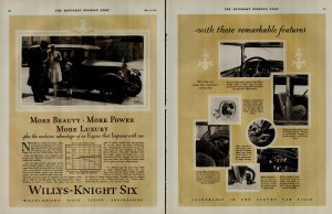 1927 Willy's Knight Six Car More Beauty More Power Vintage Print Ad 3936