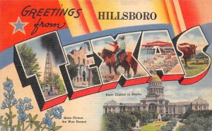 Hillsboro, Texas, Greetings From Hillsboro, Large Letters, AA370-20