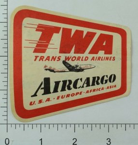 1940's-50's Trans World Airlines Air Cargo Luggage Label Original E18